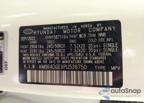 2023 Hyundai Palisade Sel из США, поврежденный, VIN KM8R4DGEXPU536750